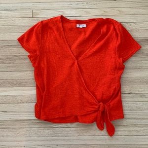 Madewell Texture and Thread Wrap-Tie Top